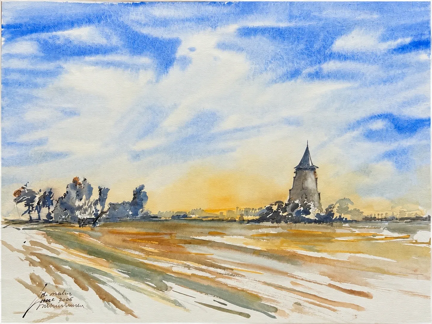 La Maleur, watercolour by Kris Herteleer